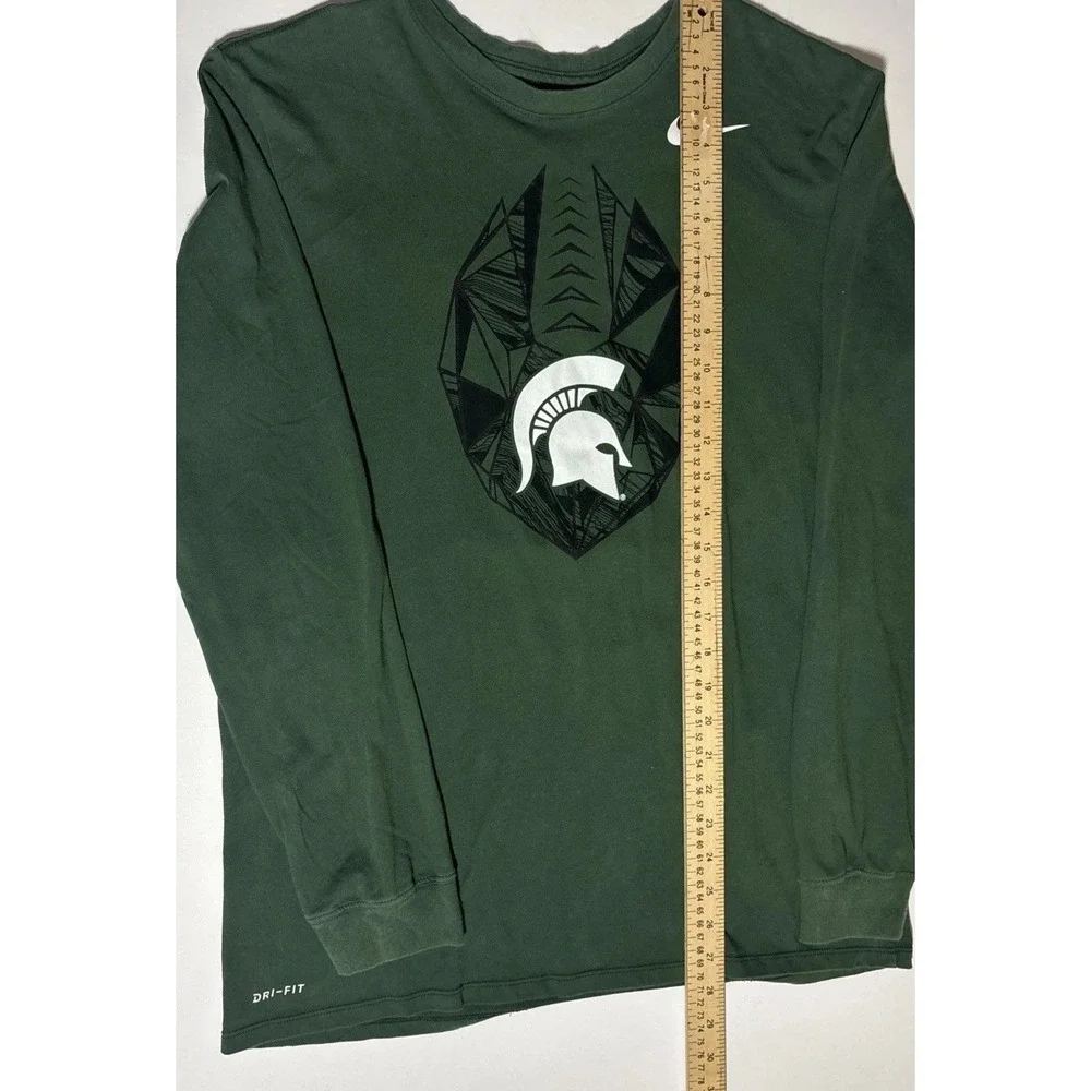 Nike Michigan State‎ Spartans Dri Fit Long Sleeve T Shirt Men Size L Green